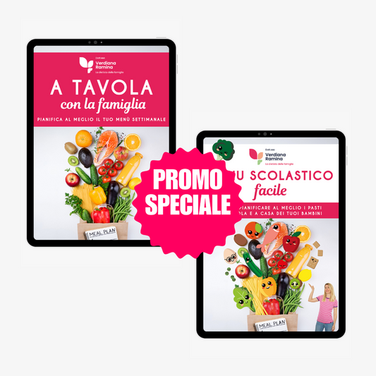 Pianificazione facile menù familiare - Pacchetto Completo (A tavola + Scolastico)