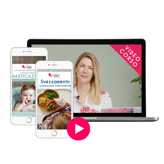 STARTER PACK SVEZZAMENTO: Videocorso Alimentazione in Svezzamento + Tagli in sicurezza + Masticazione