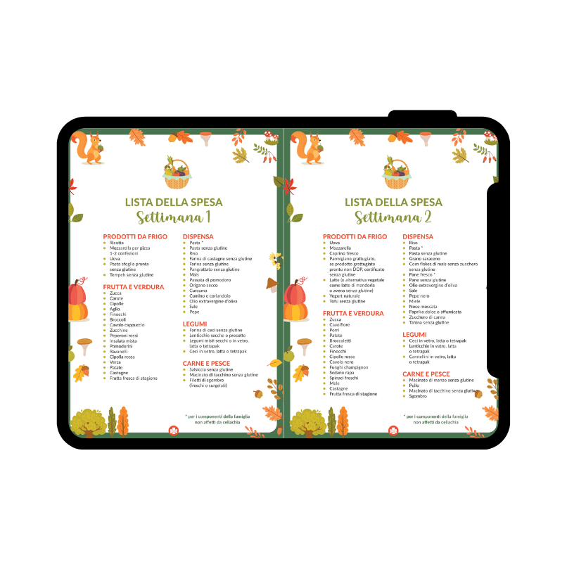 Menù Autunno 2025 - Senza Glutine